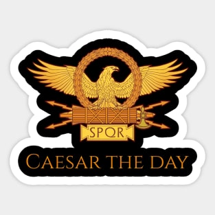 Caesar The Day - Seize The Day Latin Phrase Wordplay Pun Sticker